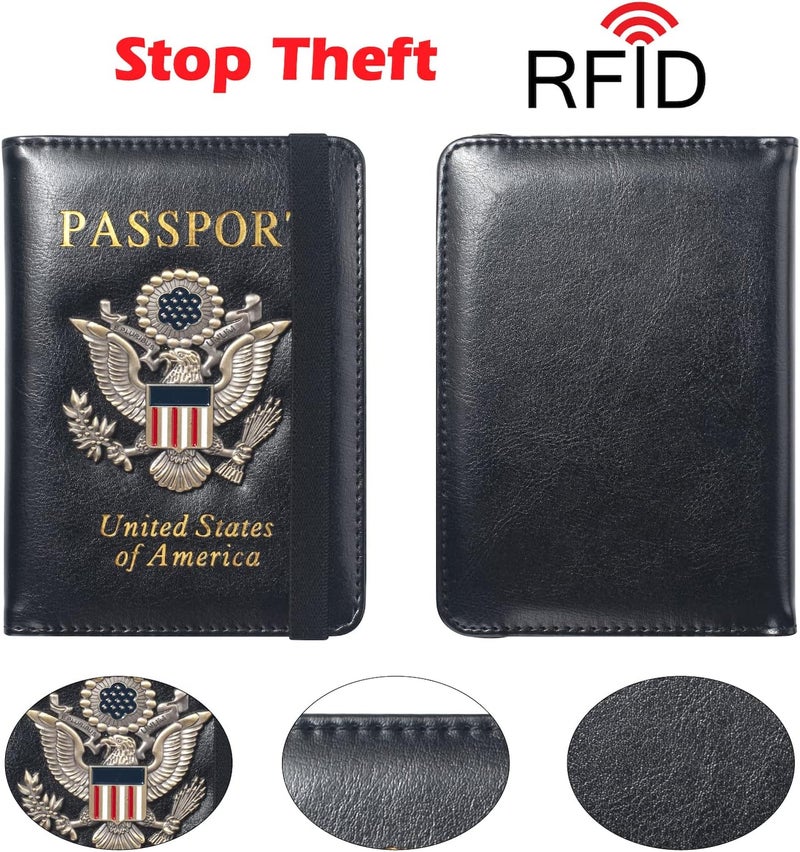 FACATH Premium Passport Holder for Travel, RFID Blocking Passport Cover Slim, Durable & Travel-Friendly, Passport Wallet Keep Your Documents Safe & Organized (Black) - Image 4